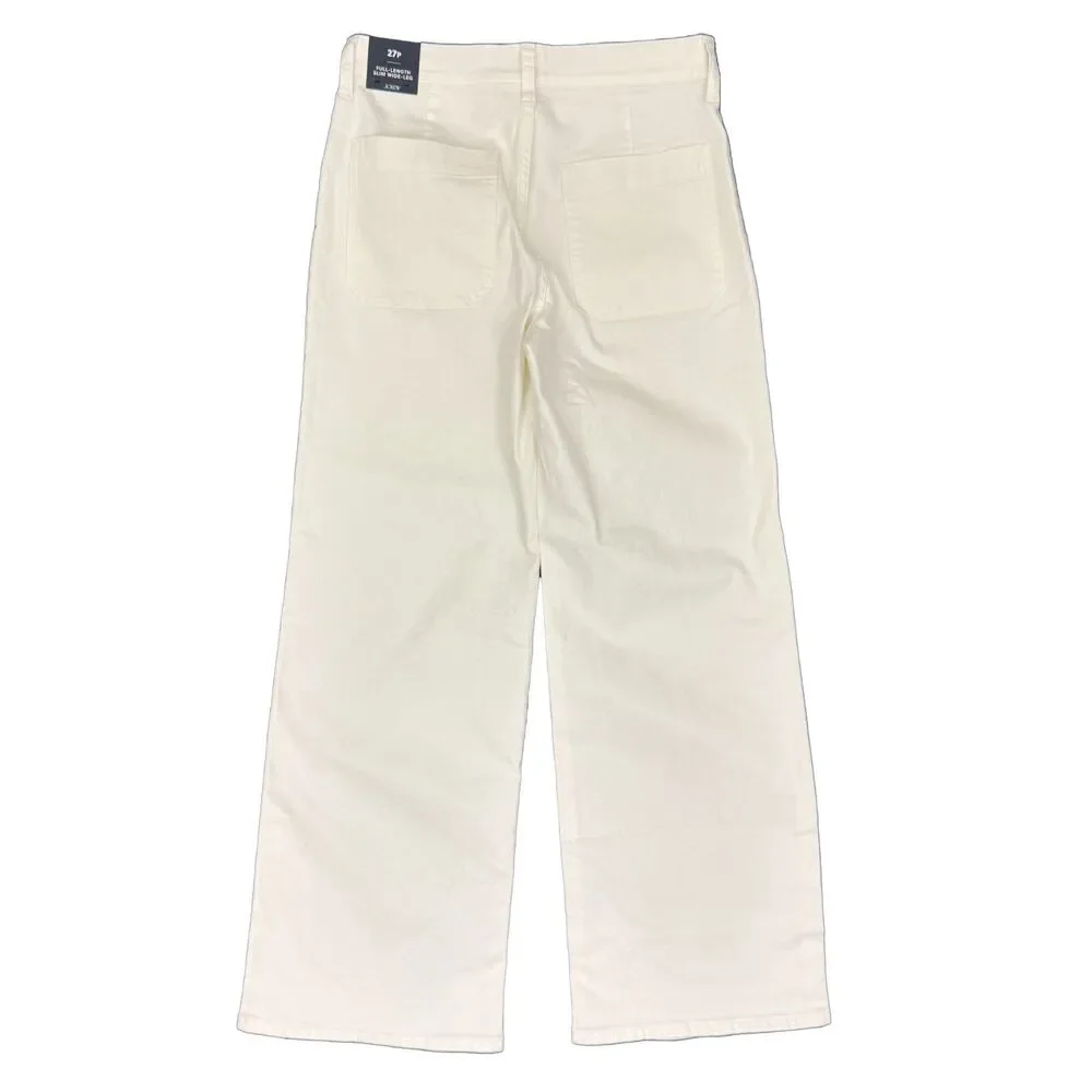J.CREW Premium Ed Slim Wide Leg Sailor Jean 29P White All Day Stretch B66
